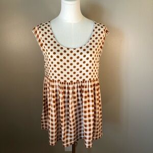 Matilda Jane Scoop Neck Orange Peplum Cap Sleeve Top Size M